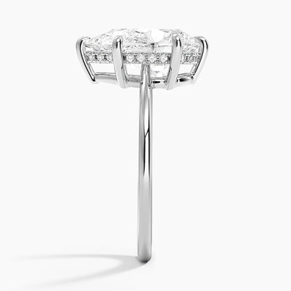 3.10 Damla Kesim Hidden Halo Tasarım Tektaş Laboratuvar Pırlanta Yüzük - Tilora