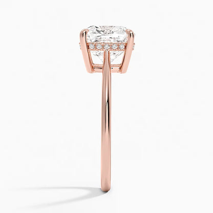 3.10 Cushion Kesim Hidden Halo Tasarım Tektaş Laboratuvar Pırlanta Yüzük - Tilora