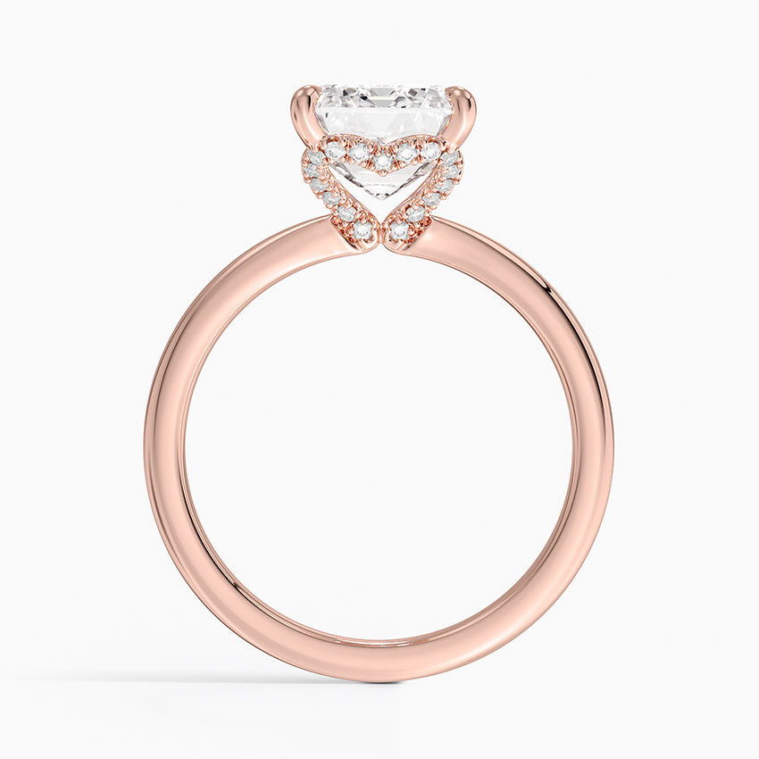 3.15 Emerald Kesim Hidden Halo Tasarım Tektaş Laboratuvar Pırlanta Yüzük - Vilora