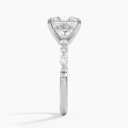 1.60 Carat Princess Halo Design Solitaire Lab Diamond Ring 18K - Florina 
