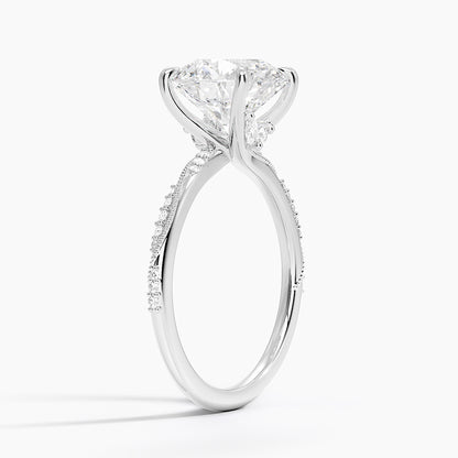 3.25 Karat Hidden Halo Tasarım Tektaş Laboratuvar Pırlanta Yüzük 18K  - Melora - Bold Diamonds
