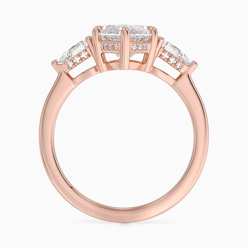 3.50 Marquise Kesim Hidden Halo Tasarım Tektaş Laboratuvar Pırlanta Yüzük - Nilora