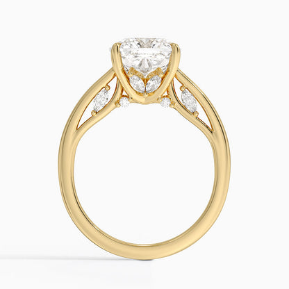 3.30 Cushion Kesim Hidden Halo Tasarım Tektaş Laboratuvar Pırlanta Yüzük - Dalara