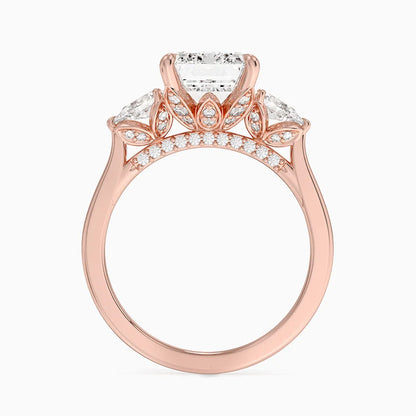 1.60 Carat Princess Halo Design Solitaire Lab Diamond Ring 18K - Florina 