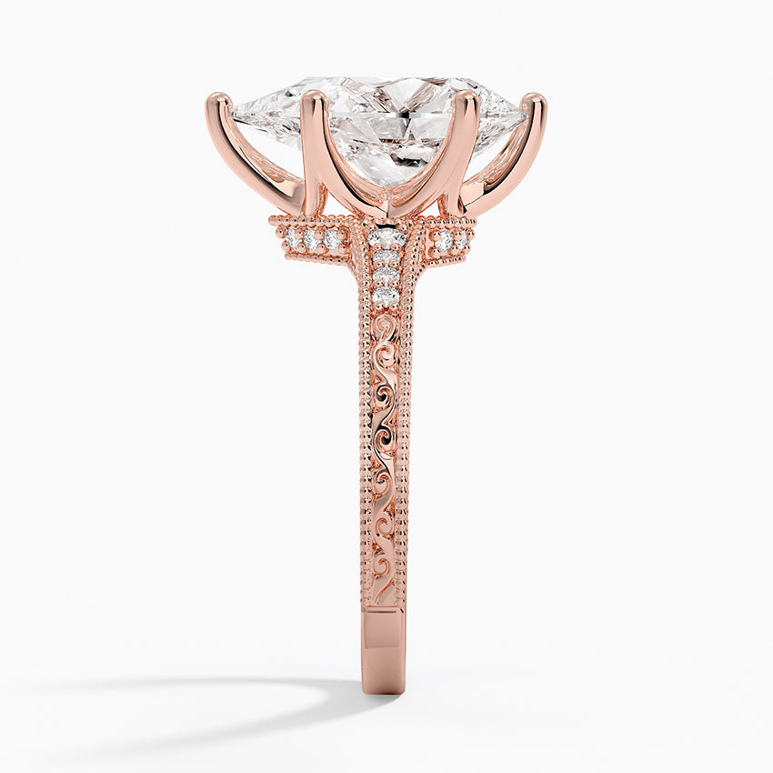 3.15 Damla Kesim Hidden Halo Tasarım Tektaş Laboratuvar Pırlanta Yüzük - Silora