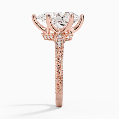 3.15 Damla Kesim Hidden Halo Tasarım Tektaş Laboratuvar Pırlanta Yüzük - Silora