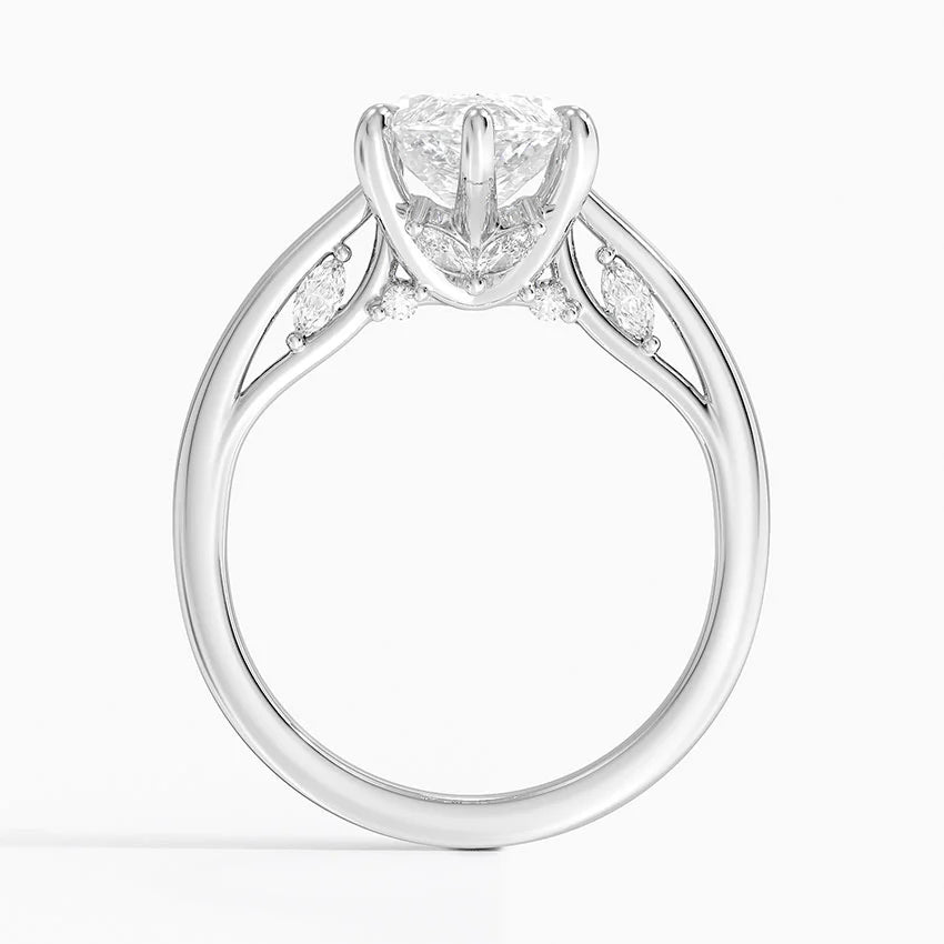 3.30 Karat Marquise Kesim Hidden Halo Tasarım Tektaş Laboratuvar Pırlanta Yüzük - Salzburg