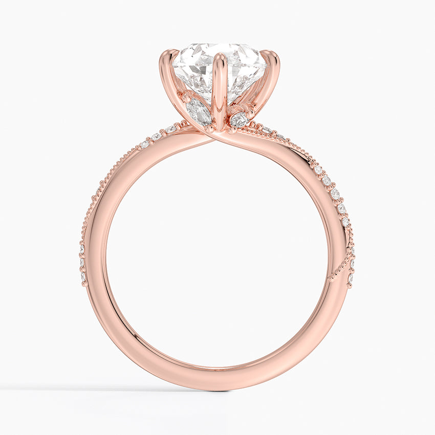 3.25 Karat Damla Kesim Hidden Halo Tasarım Tektaş Laboratuvar Pırlanta Yüzük 18K  - Melora - Bold Diamonds
