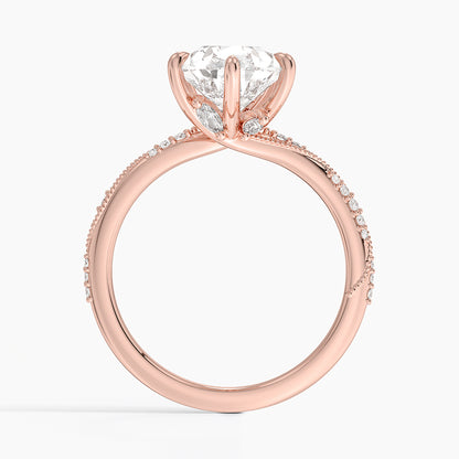 3.25 Karat Damla Kesim Hidden Halo Tasarım Tektaş Laboratuvar Pırlanta Yüzük 18K  - Melora