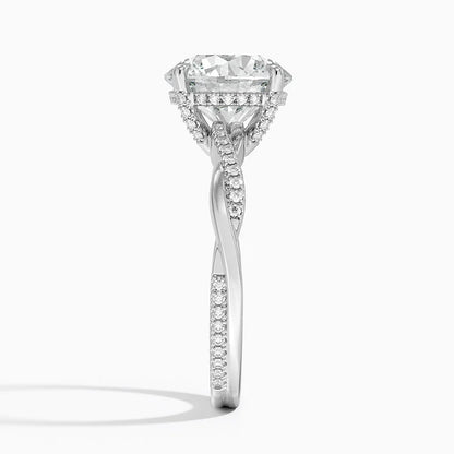1.60 Carat Princess Halo Design Solitaire Lab Diamond Ring 18K - Florina 