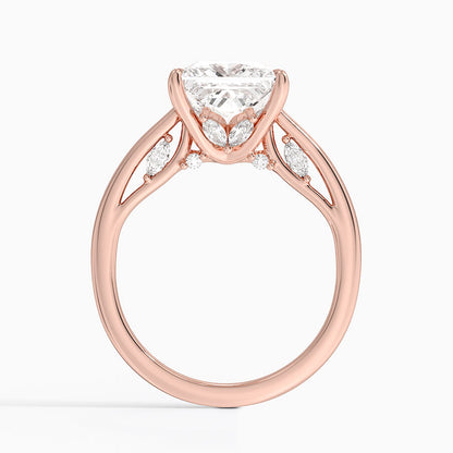 3.30 Princess Kesim Hidden Halo Tasarım Tektaş Laboratuvar Pırlanta Yüzük - Dalara