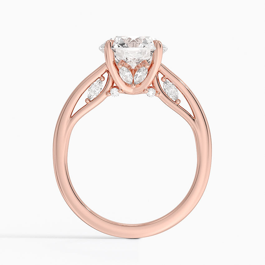 3.30  Hidden Halo Tasarım Tektaş Laboratuvar Pırlanta Yüzük - Dalara