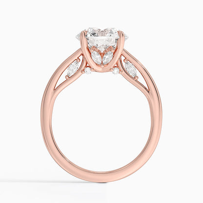 3.30  Hidden Halo Tasarım Tektaş Laboratuvar Pırlanta Yüzük - Dalara