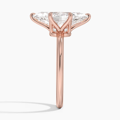 3.10 Marquise Kesim Hidden Halo Tasarım Tektaş Laboratuvar Pırlanta Yüzük - Eylora