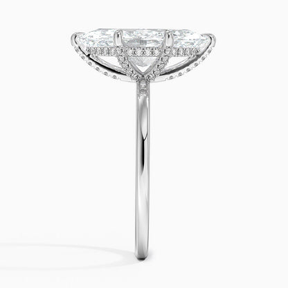 1.60 Carat Princess Halo Design Solitaire Lab Diamond Ring 18K - Florina 