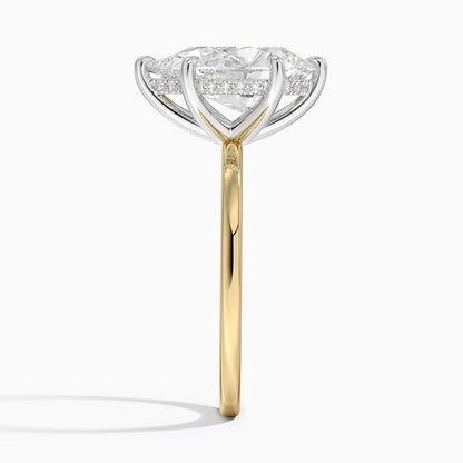 3.10 Karat Damla Kesim Hidden Halo Tasarım Tektaş Laboratuvar Pırlanta Yüzük 18K  - Elora - Bold Diamonds