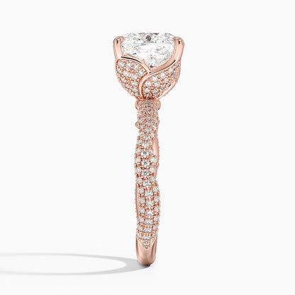 3.75 Cushion Kesim Hidden Halo Tasarım Tektaş Laboratuvar Pırlanta Yüzük - Filara