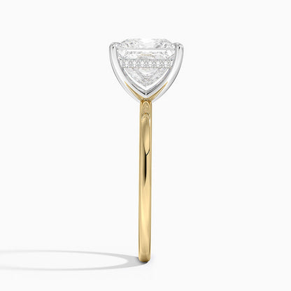 3.10 Karat Prenses Kesim Hidden Halo Tasarım Tektaş Laboratuvar Pırlanta Yüzük 18K  - Elora - Bold Diamonds