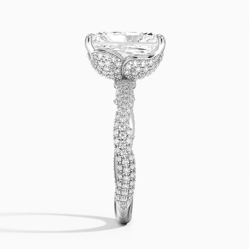 3.75 Karat Radiant Kesim Hidden Halo Tasarım Tektaş Laboratuvar Pırlanta Yüzük - Sorrento