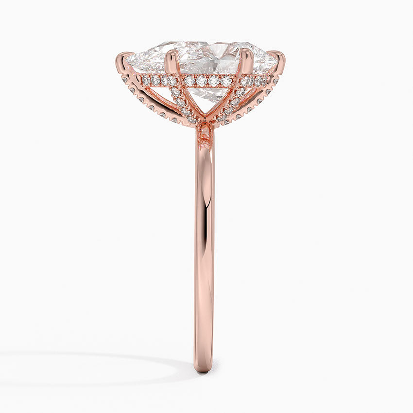 3.15 Karat Damla Kesim Hidden Halo Tasarım Tektaş Laboratuvar Pırlanta Yüzük - Gilora - Bold Diamonds