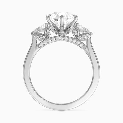 1.60 Carat Princess Halo Design Solitaire Lab Diamond Ring 18K - Florina 