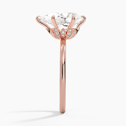 1.60 Carat Princess Halo Design Solitaire Lab Diamond Ring 18K - Florina 