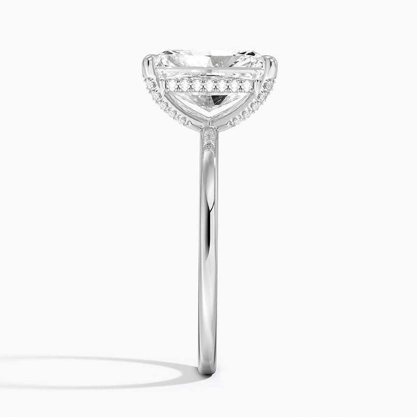 3.15 Karat Radiant Kesim Hidden Halo Tasarım Tektaş Laboratuvar Pırlanta Yüzük - Gilora - Bold Diamonds