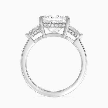 3.50 Prenses Kesim Hidden Halo Tasarım Tektaş Laboratuvar Pırlanta Yüzük - Nilora