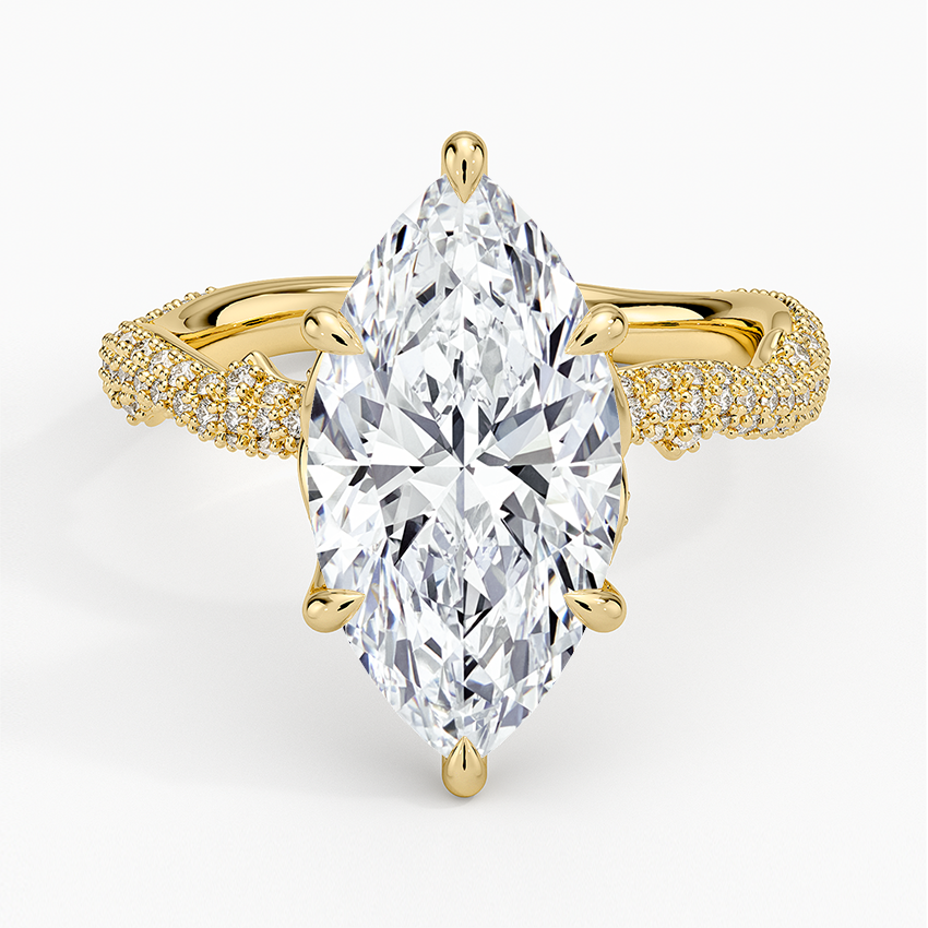3.75 Karat Marquise Kesim Hidden Halo Tasarım Tektaş Laboratuvar Pırlanta Yüzük - Sorrento