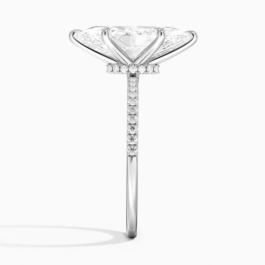3.25 Karat Marquise Kesim Hidden Halo Tasarım Tektaş Laboratuvar Pırlanta Yüzük - Filora - Bold Diamonds