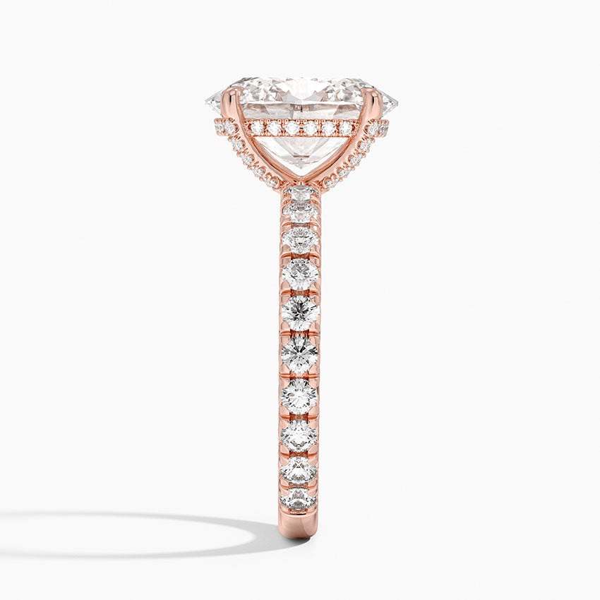 3.75 Karat Oval Kesim Hidden Halo Tasarım Tektaş Laboratuvar Pırlanta Yüzük 18K  - Selora - Bold Diamonds