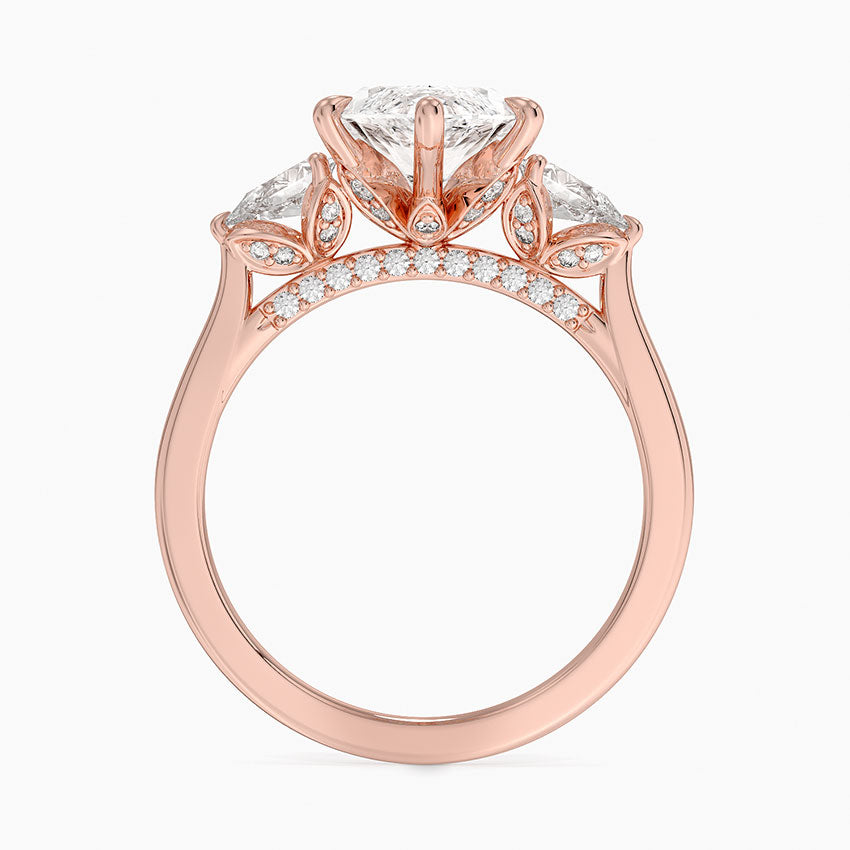 3.75 Karat Marquise Kesim Hidden Halo Tasarım Tektaş Laboratuvar Pırlanta Yüzük - Verona