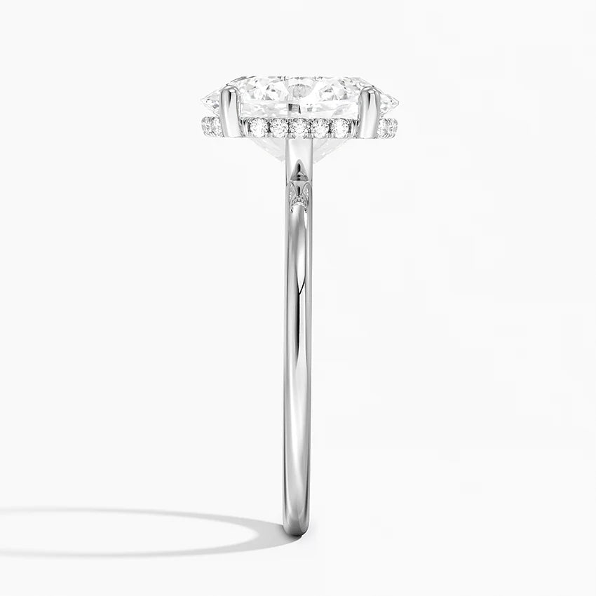 3.10 Oval Kesim Hidden Halo Tasarım Tektaş Laboratuvar Pırlanta Yüzük - Melara