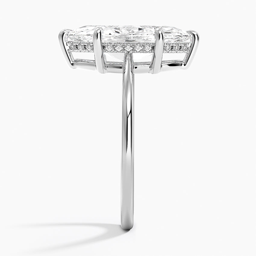 3.10 Karat Marquise Kesim Hidden Halo Tasarım Tektaş Laboratuvar Pırlanta Yüzük - Monaco