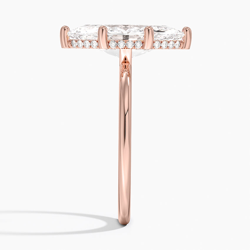 3.10 Karat Marquise Kesim Hidden Halo Tasarım Tektaş Laboratuvar Pırlanta Yüzük - Lucerne