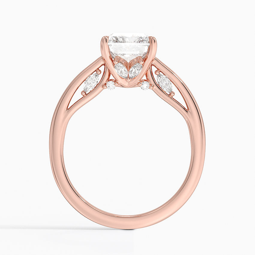 5.30 Karat Radiant Kesim Hidden Halo Tasarım Tektaş Laboratuvar Pırlanta Yüzük - Salzburg