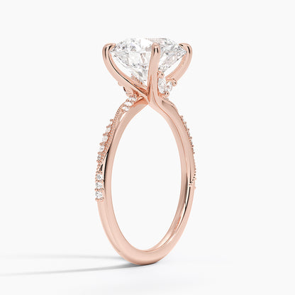3.25 Karat Hidden Halo Tasarım Tektaş Laboratuvar Pırlanta Yüzük 18K  - Melora - Bold Diamonds