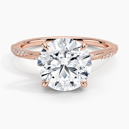 3.25 Karat Hidden Halo Tasarım Tektaş Laboratuvar Pırlanta Yüzük 18K  - Melora - Bold Diamonds
