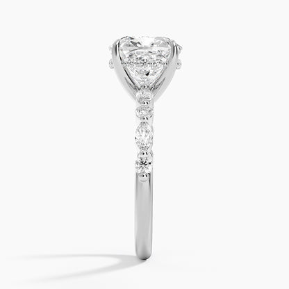 1.60 Carat Princess Halo Design Solitaire Lab Diamond Ring 18K - Florina 
