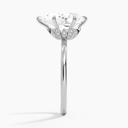 1.60 Carat Princess Halo Design Solitaire Lab Diamond Ring 18K - Florina 