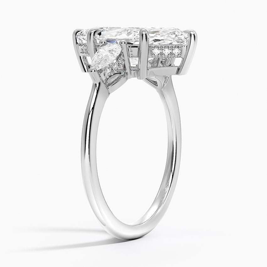 3.50 Marquise Kesim Hidden Halo Tasarım Tektaş Laboratuvar Pırlanta Yüzük - Nilora