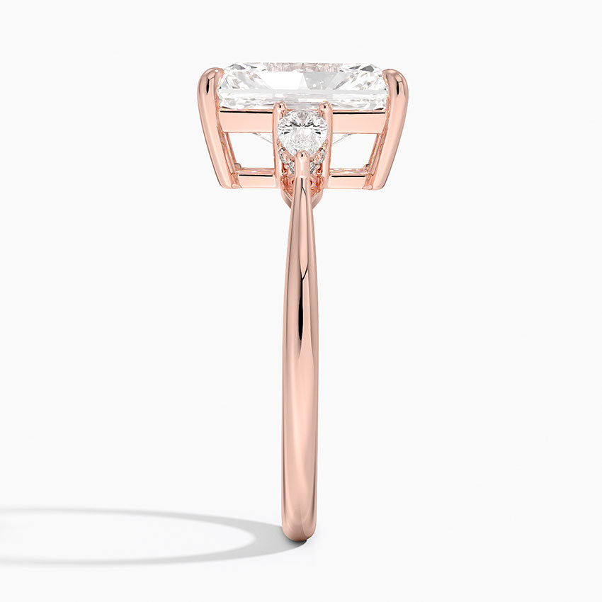 3.50 Karat Radiant Kesim Hidden Halo Tasarım Tektaş Laboratuvar Pırlanta Yüzük - Madrid