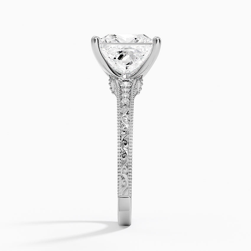 3.15 Karat Prenses Kesim Hidden Halo Tasarım Tektaş Laboratuvar Pırlanta Yüzük - Venice