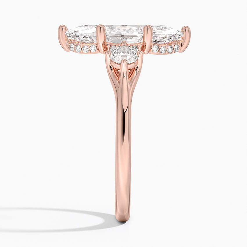 3.50 Karat Marquise Kesim Hidden Halo Tasarım Tektaş Laboratuvar Pırlanta Yüzük - Madrid