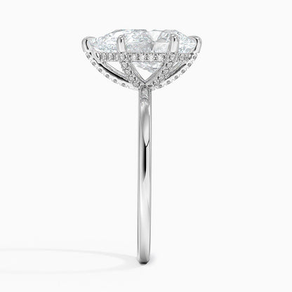 1.60 Carat Princess Halo Design Solitaire Lab Diamond Ring 18K - Florina 