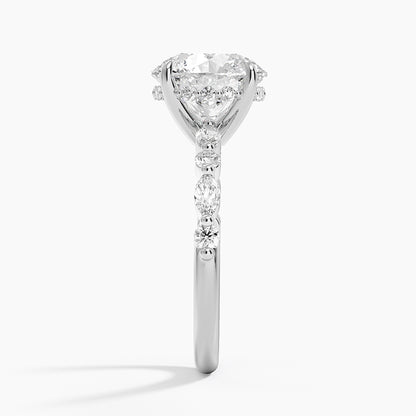 1.60 Carat Princess Halo Design Solitaire Lab Diamond Ring 18K - Florina 