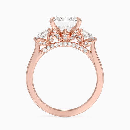 1.60 Carat Princess Halo Design Solitaire Lab Diamond Ring 18K - Florina 