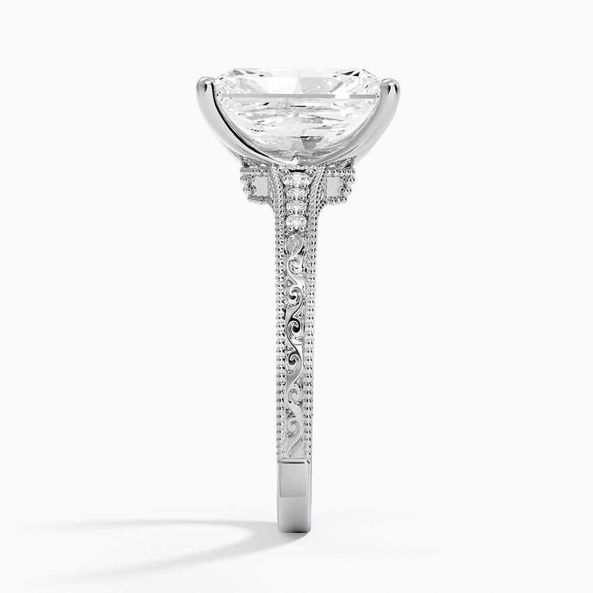 3.15 Karat Radiant Kesim Hidden Halo Tasarım Tektaş Laboratuvar Pırlanta Yüzük - Venice