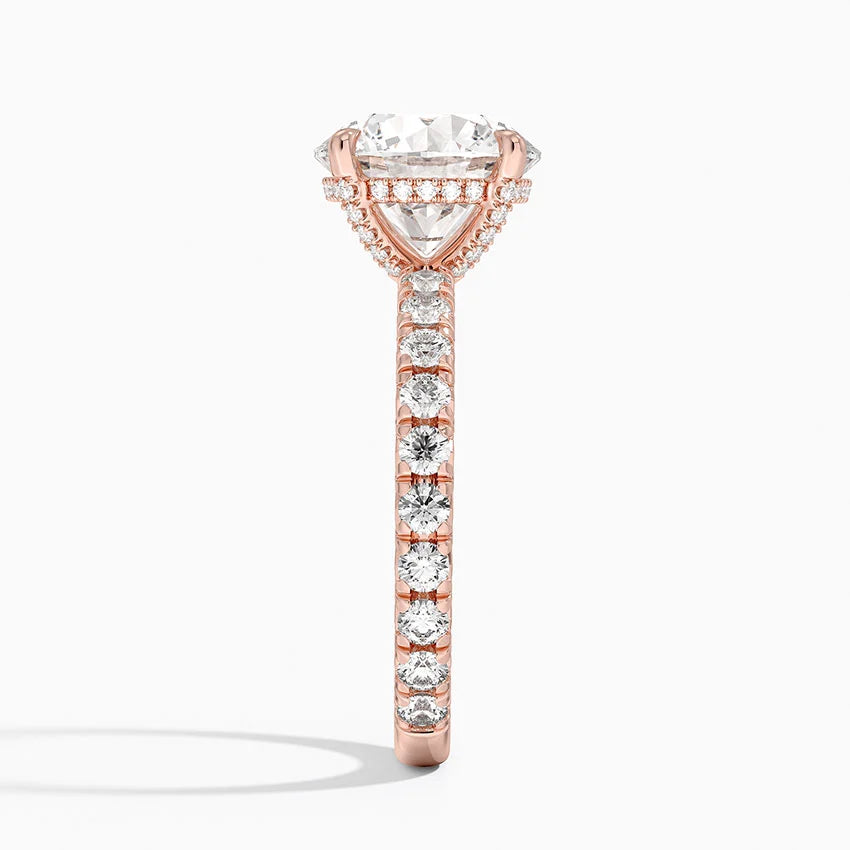 3.75 Karat Hidden Halo Tasarım Tektaş Laboratuvar Pırlanta Yüzük 18K  - Selora - Bold Diamonds