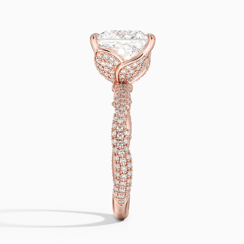 3.75 Karat Prenses Kesim Hidden Halo Tasarım Tektaş Laboratuvar Pırlanta Yüzük - Sorrento